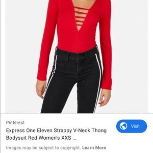 express one eleven strappy v neck thong bodysuit
